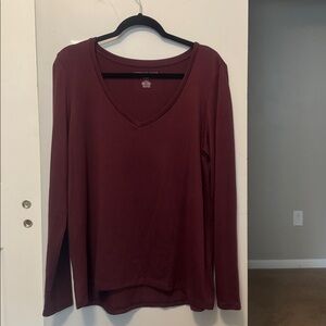 American Eagle Outfitters Maroon Soft & Sexy Top